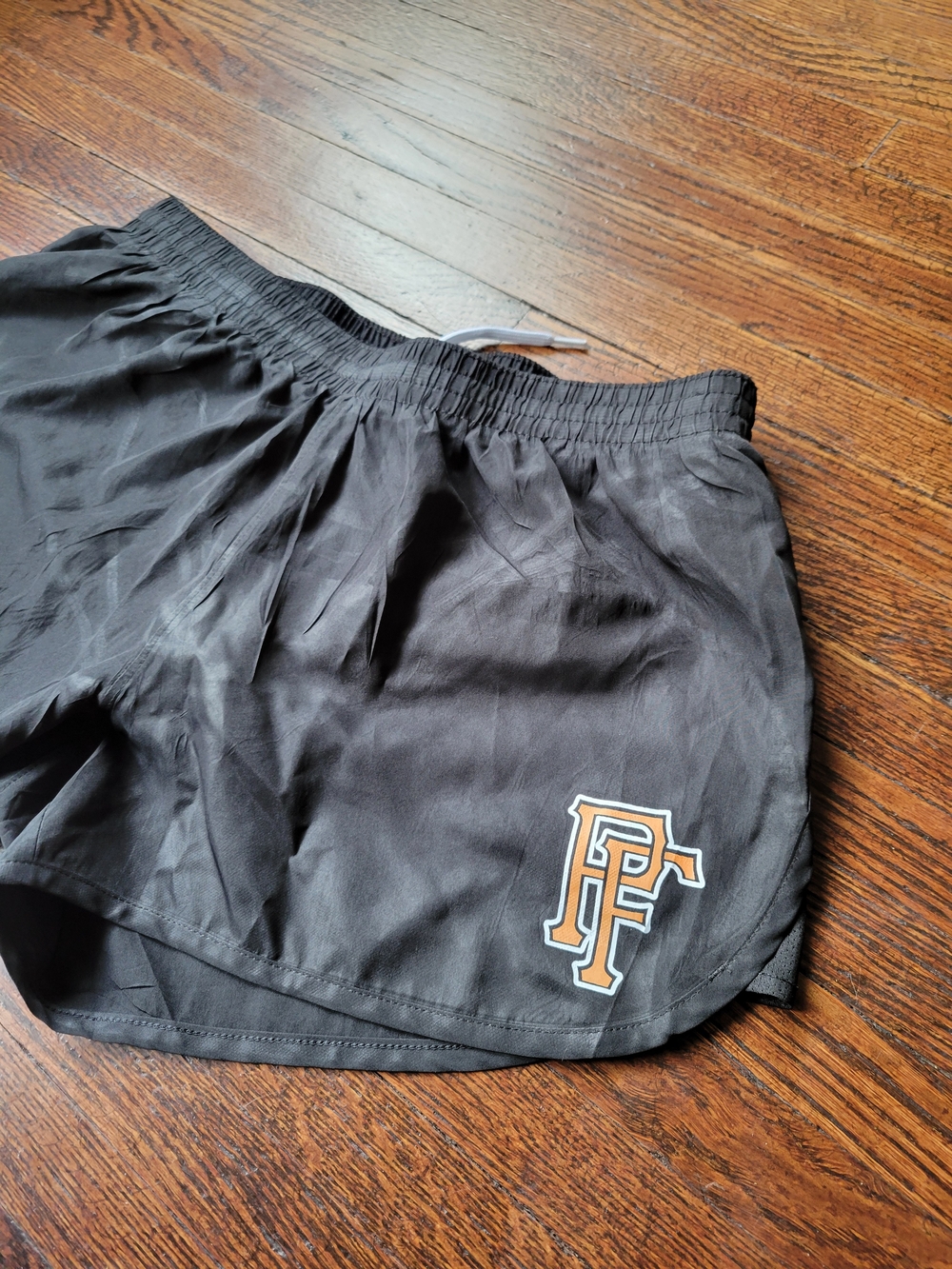 Augusta Sportswear Athletic Black Shorts Initials PF Sz Ladies M Workout Running - Picture 3 of 14